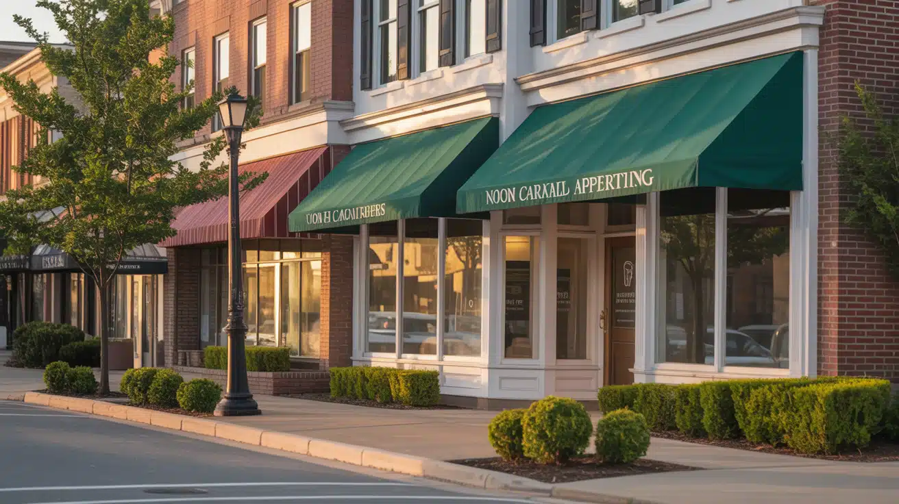 Small business owner at storefront door for business succession planning in NC