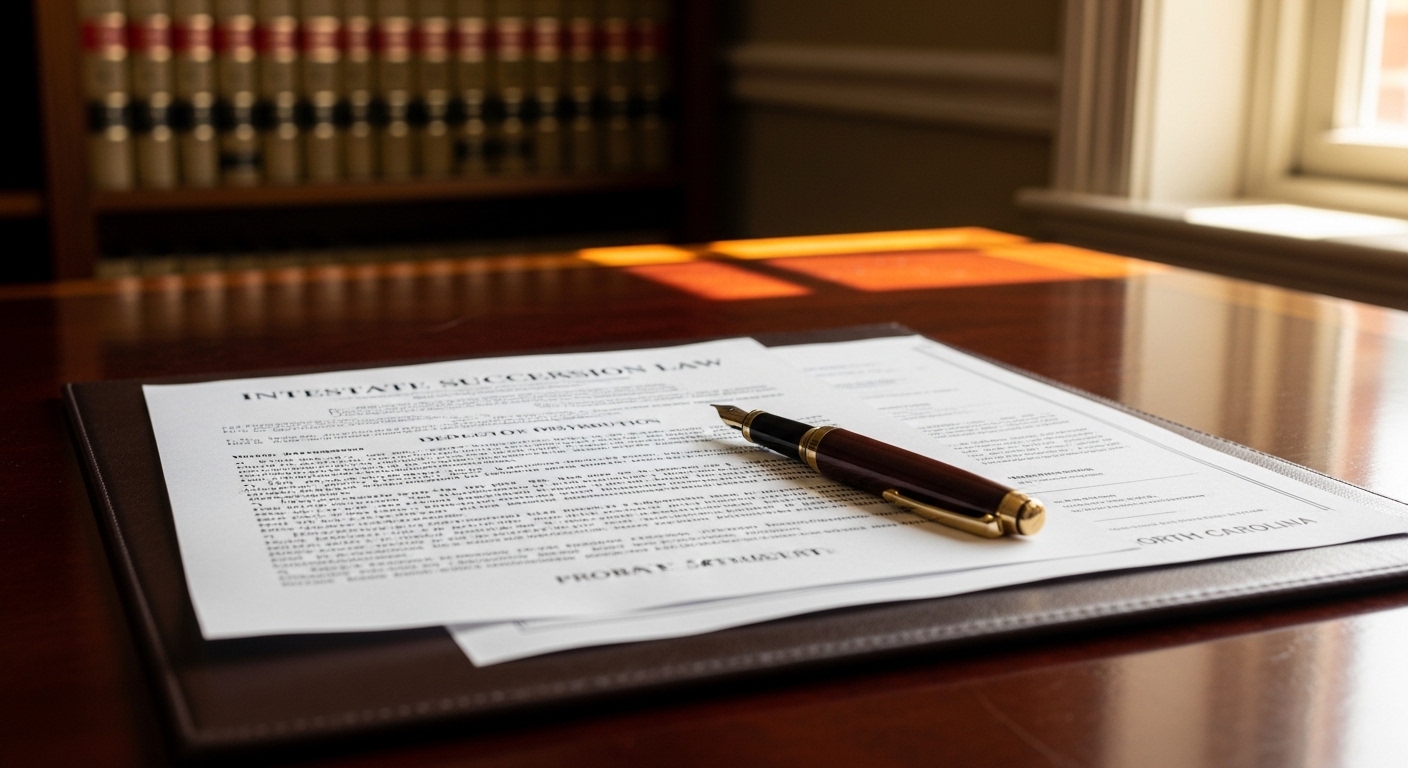 Probate court papers for intestate estate in North Carolina