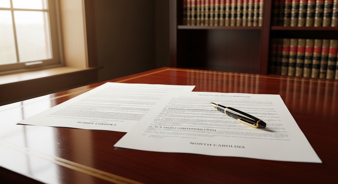 Estate planning attorney reviewing intestate succession law in NC