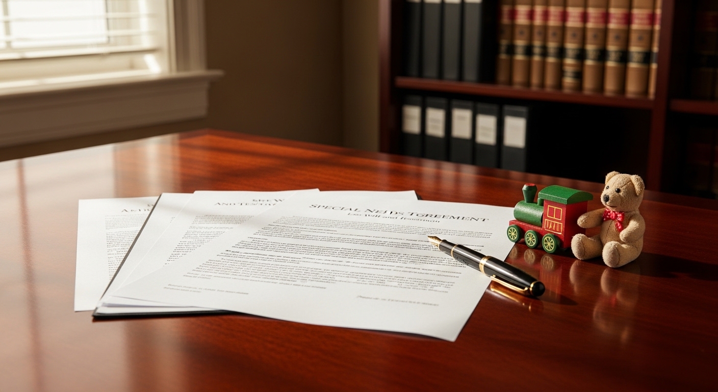 North Carolina special needs trust legal papers with personal item for loved one