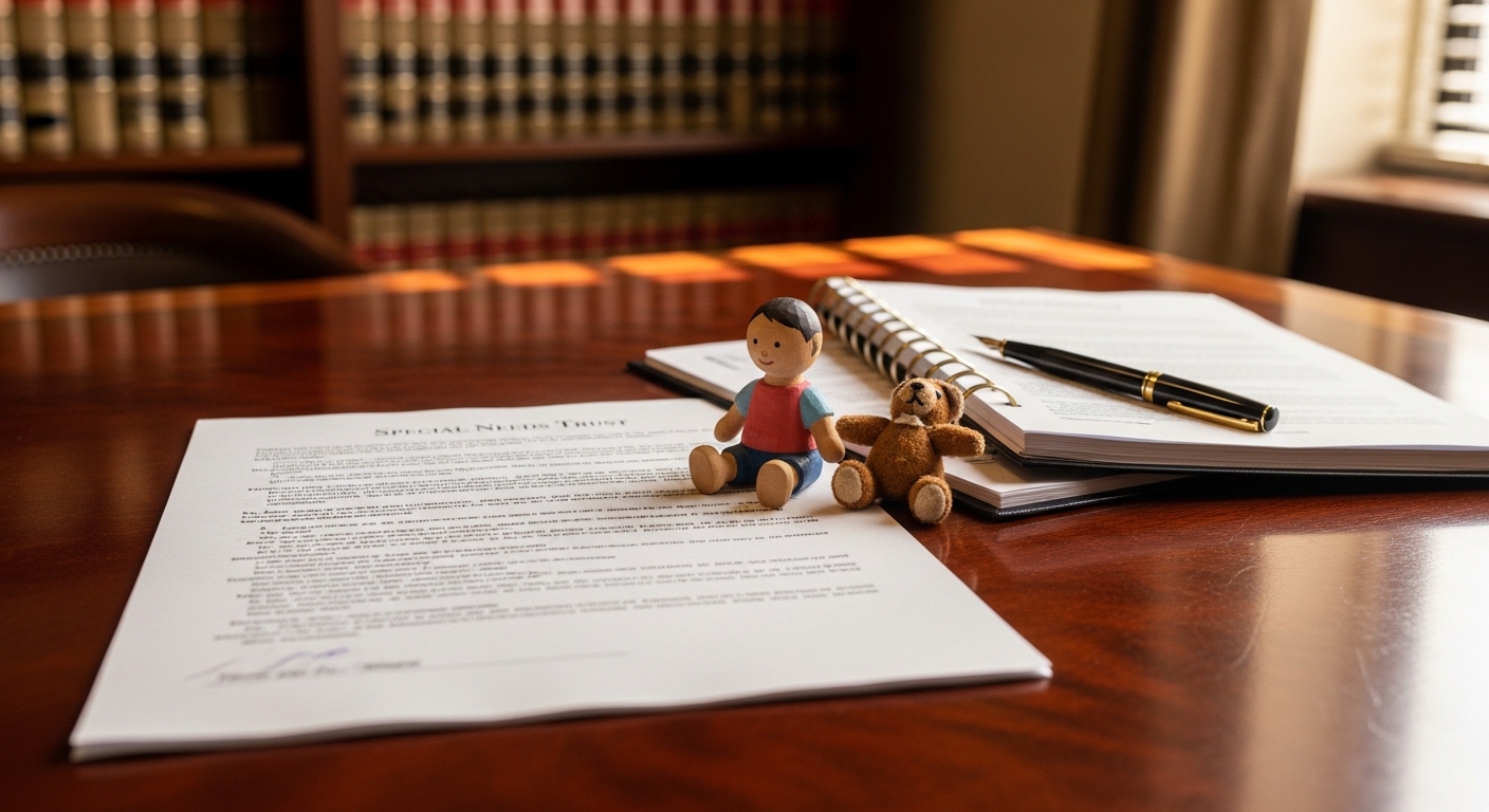 Estate planning attorney documents for special needs trust beneficiary in NC
