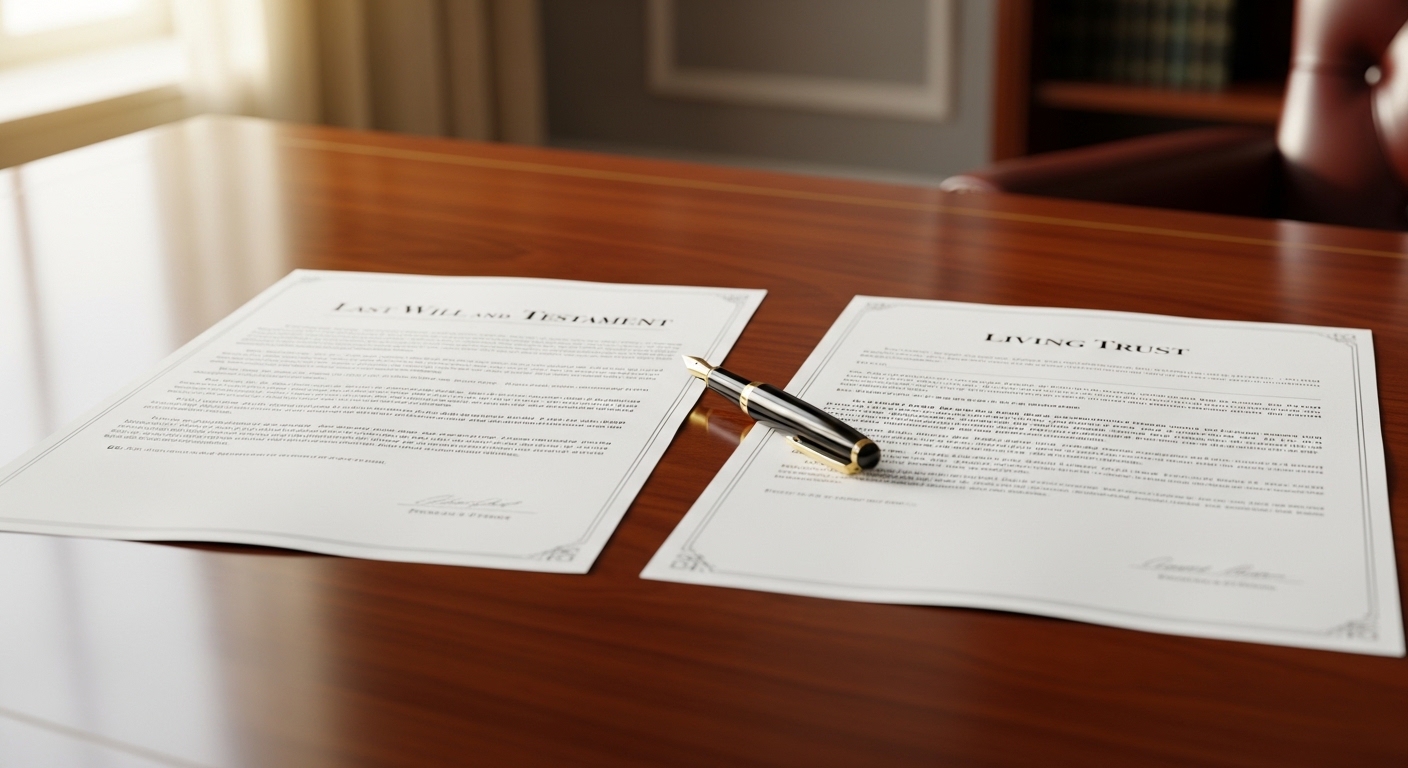 North Carolina estate planning attorney reviewing will vs trust documents