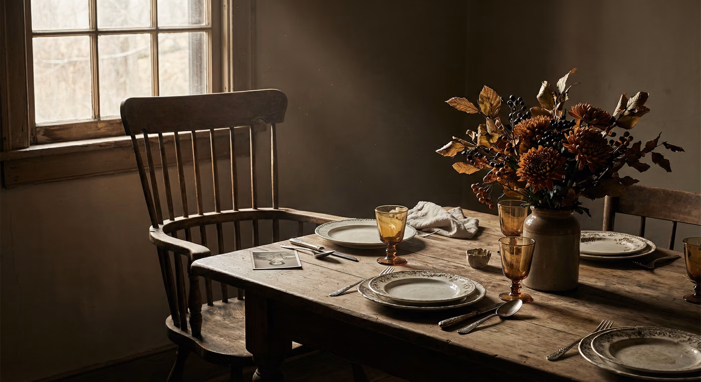 Empty chair at family dinner table representing intestate succession in North Carolina