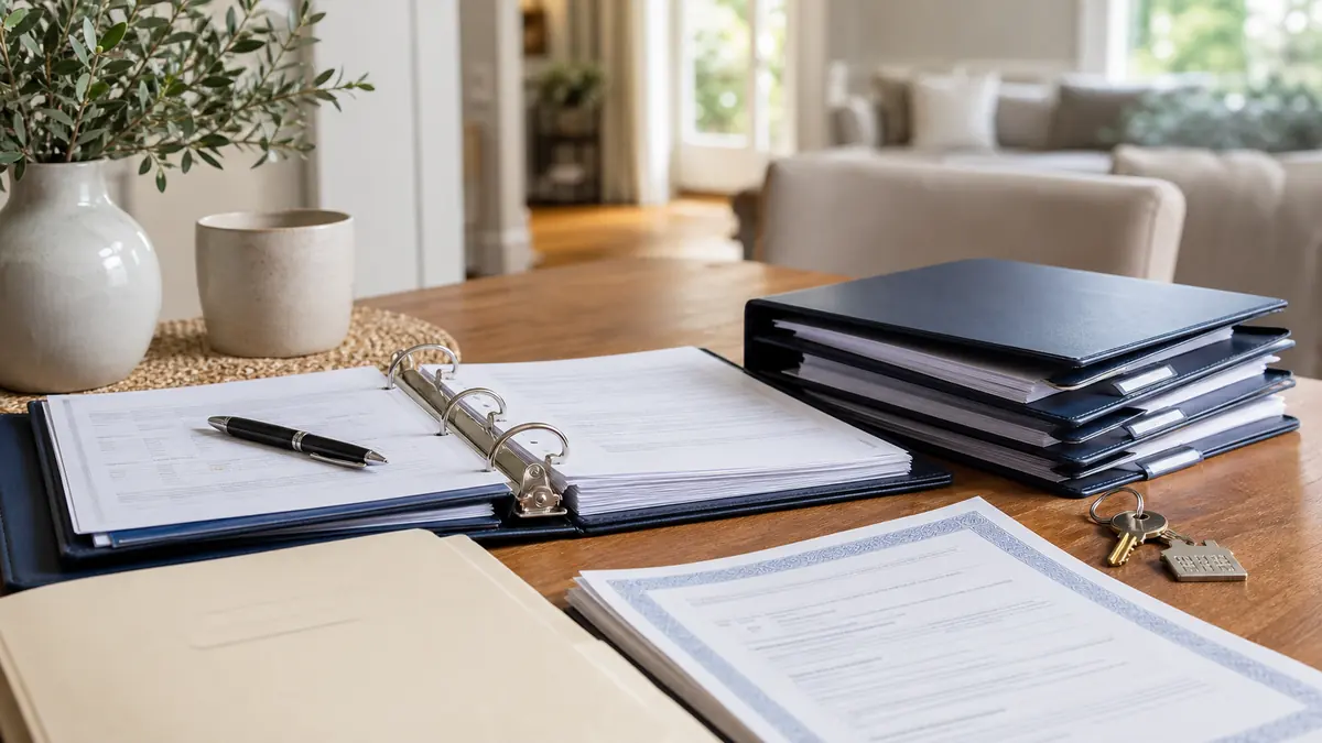 Estate planning documents organized for review